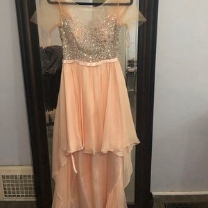 Cinderella Dresses - Cinderella high low light peach gown Cinderella Dresses - Cinderella high low light peach gown